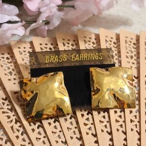 Gold Brass Earrings